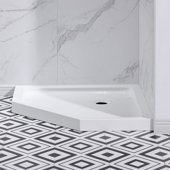 Ove Decors 38" W x 38" D x 75" H Framed Neoangle Corner Shower Kit